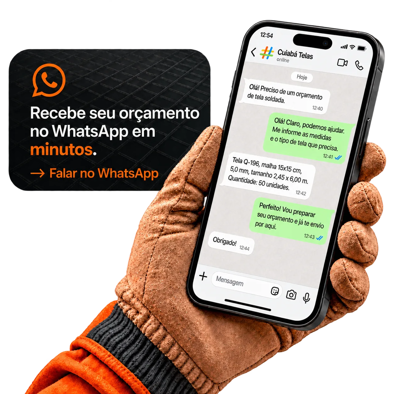 Orçamento de telas soldadas pelo WhatsApp em minutos